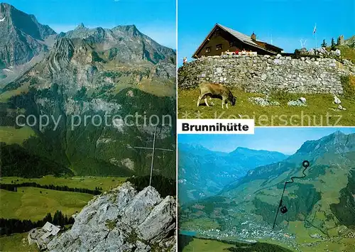 AK / Ansichtskarte Engelberg_OW Brunnihuette Alpenpanorama Berghuette Urner Alpen Engelberg OW