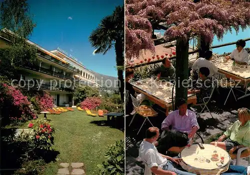 AK / Ansichtskarte Ascona_Lago_Maggiore Albergo Ascona Restaurant Terrasse Ascona_Lago_Maggiore
