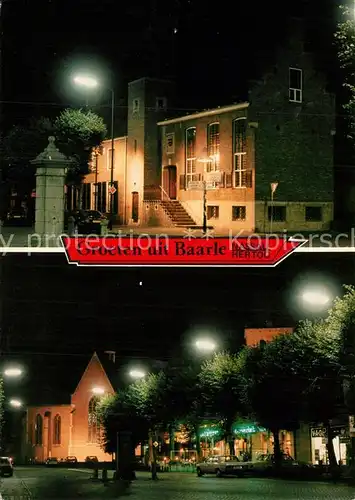 AK / Ansichtskarte Baarle_Nassau Gemeentehuis Belgische St Remigiuskerk Gemeindehaus Kirche Nachtaufnahme Baarle_Nassau