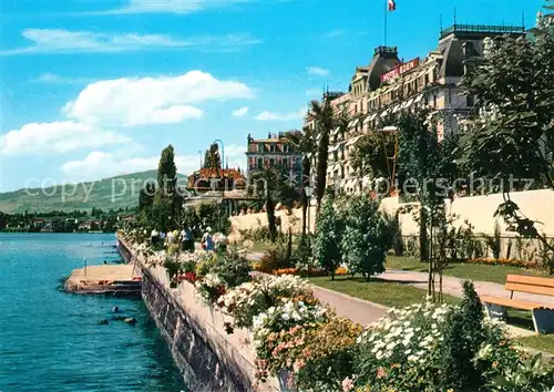 AK / Ansichtskarte Montreux_VD Hotel Eden Lac Leman Promenade Genfersee Montreux VD