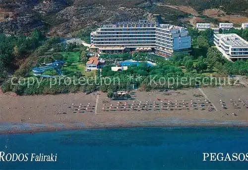 AK / Ansichtskarte Faliraki_Rhodos Pegasos Hotel Strand Fliegeraufnahme Faliraki Rhodos