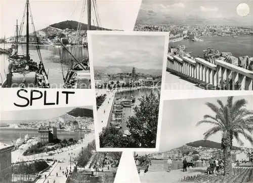 AK / Ansichtskarte Split_Spalato Hafen Uferpromenade Kuestenpanorama Split_Spalato