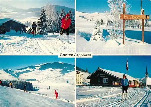 AK / Ansichtskarte Gonten Langlaufzentrum Winterlandschaft Alpen Gonten