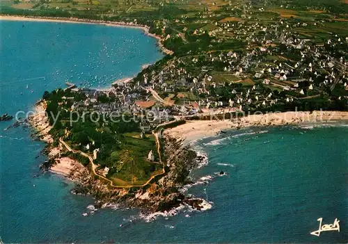 AK / Ansichtskarte Locquirec La Pointe et de son sentier des douaniers Collection Couleurs de Bretagne vue aerienne Locquirec