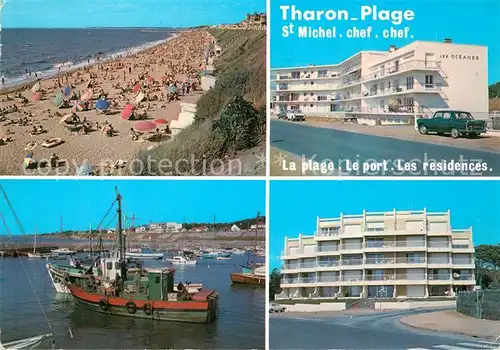 AK / Ansichtskarte Tharon Plage Plage Port et les Residences Fischkutter Tharon Plage
