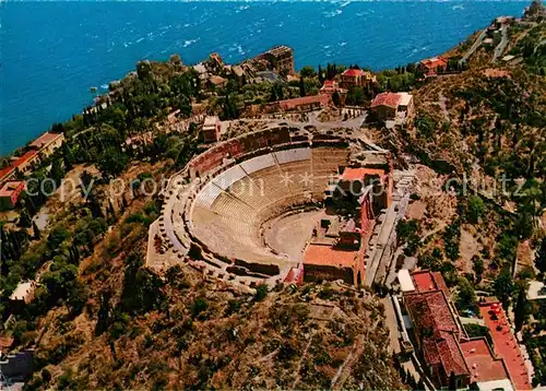 AK / Ansichtskarte Taormina_Sizilien Teatro Greco veduta aerea Taormina Sizilien