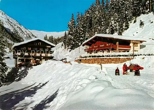AK / Ansichtskarte Hippach Gaestehaus Lukasser Gasthof Moesl Winterlandschaft Zillertal Hippach