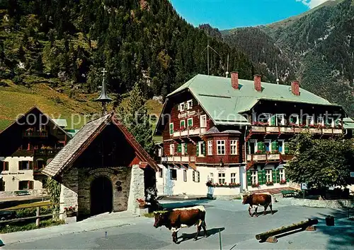 AK / Ansichtskarte Badgastein Hoteldorf Gruener Baum Gaststaette Kuehe Badgastein