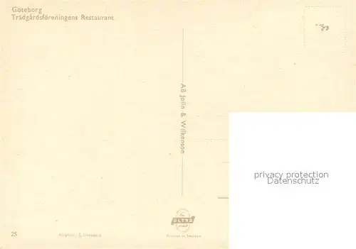 AK / Ansichtskarte Goeteborg Traedgardsfoereningens Restaurant Goeteborg