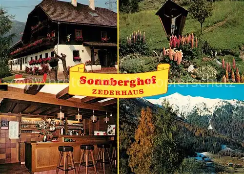 AK / Ansichtskarte Zederhaus Urlaub auf dem Bauernhof Sonnberghof Landschaftspanorama Alpen Zederhaus