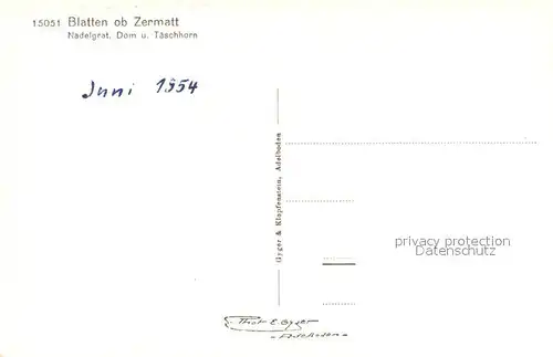 AK / Ansichtskarte Blatten_LU mit Nadelgrat Dom und Taeschhorn 