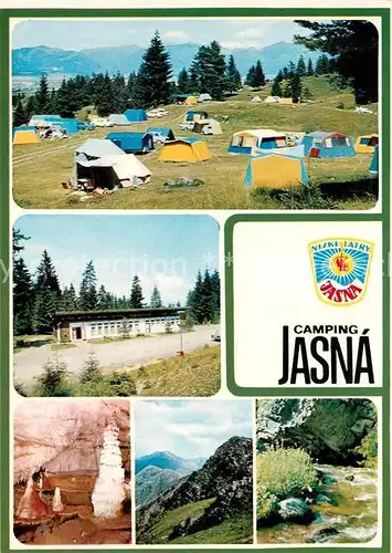 AK / Ansichtskarte Jasna_Gora Autocamping im Demaenova Tal Freiheitsgrotte von Dermaenova Dumbier und Chopok Jasna_Gora