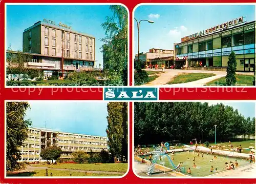 AK / Ansichtskarte Sala_Tschech Republik Hotel Central Nakupne stredisko Nemocnica Kupalisko 