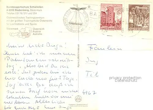 AK / Ansichtskarte Stubenberg_Steiermark Bundessportschule Schielleiten Fliegeraufnahme Stubenberg_Steiermark