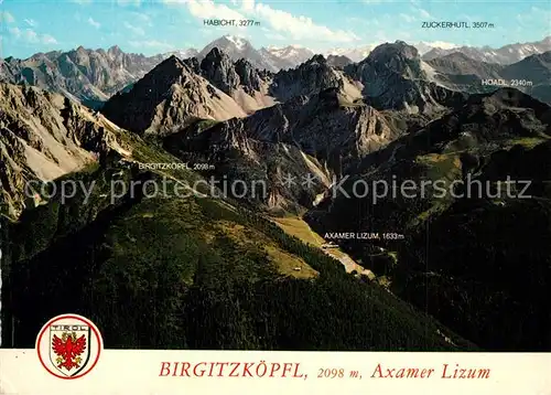 AK / Ansichtskarte Axamer_Lizum mit Birgitzkoepfel Sessellift Kalkkoegel Stubaier Alpen Axamer Lizum