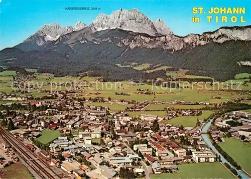 AK / Ansichtskarte St_Johann_Tirol Fliegeraufnahme mit Kaisergebirge St_Johann_Tirol