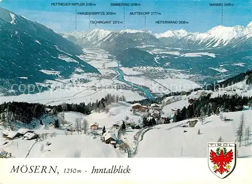 AK / Ansichtskarte Moesern mit Telfs Mieminger Plateau und Lechtaler Alpen Moesern