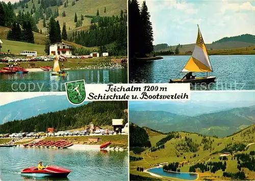 AK / Ansichtskarte Teichalm  Almgasthof Teichwirt Seehuette Bootsverleih Landschaftspanorama Teichalm 