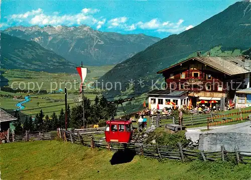 AK / Ansichtskarte Zell_Ziller_Tirol Berggasthof Grindlalm Einzian Sepp Seilbahn Talblick Alpenpanorama Zell_Ziller_Tirol