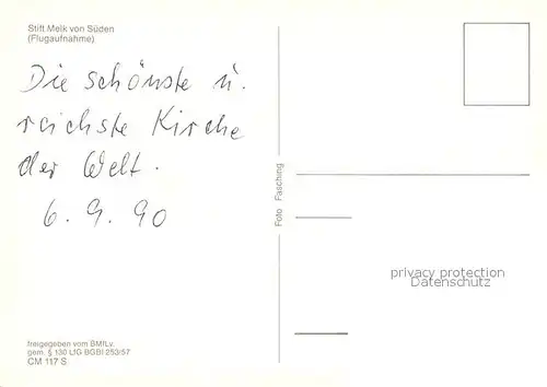 AK / Ansichtskarte Melk_Donau Stift Fliegeraufnahme Melk_Donau