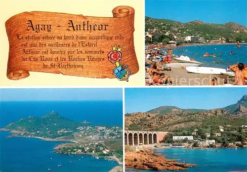 AK / Ansichtskarte Agay_Var Plage Cap Viaduc Cap Dramont vue aerienne Agay_Var