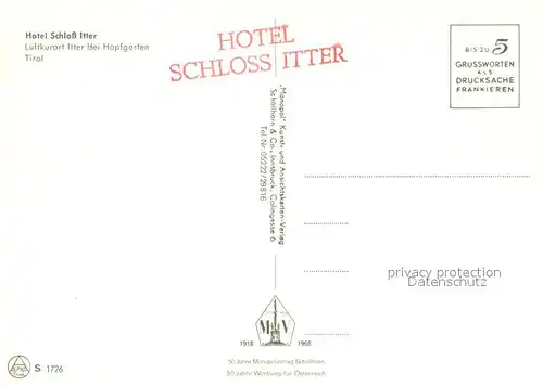 AK / Ansichtskarte Itter_Tirol Hotel Schloss Itter Swimming Pool Itter Tirol