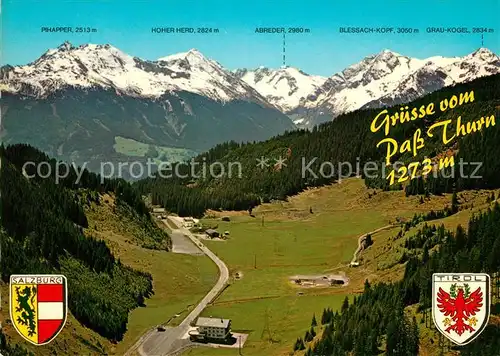 AK / Ansichtskarte Pass_Thurn Gebirgspass Kitzbueheler Alpen Fliegeraufnahme Pass_Thurn