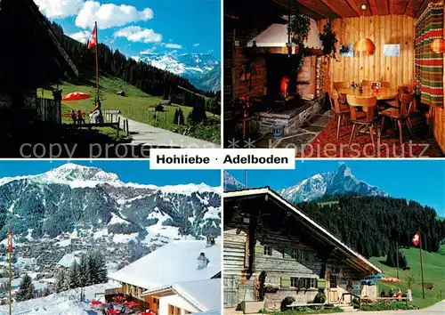 AK / Ansichtskarte Adelboden Bergrestaurant Hohliebe Wildstrubel Lohner Alpenpanorama Adelboden