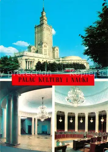 AK / Ansichtskarte Warszawa Palac Kultury i Nauki Sala im. J. Gagarina Sala im. L. Rudniewa Kulturpalast Warszawa