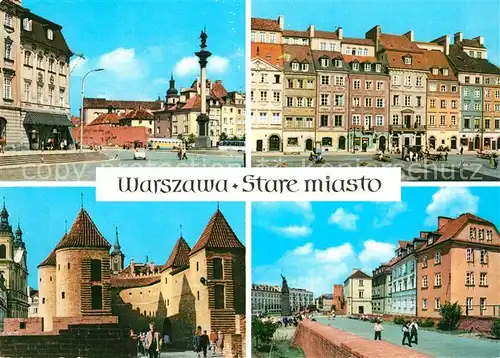 AK / Ansichtskarte Warszawa Plac Zamkowy Rynek Starego Miasta Barbakan Ulica Podwale Warszawa