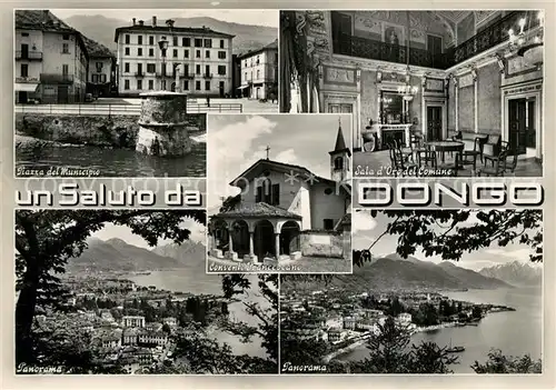 AK / Ansichtskarte Dongo_Lago_di_Como Piazza del Municipio Sala dOro del Comune Panorama Dongo_Lago_di_Como