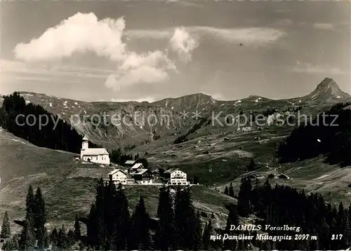 AK / Ansichtskarte Damuels_Vorarlberg mit Damuelser Mittagspitz Damuels Vorarlberg