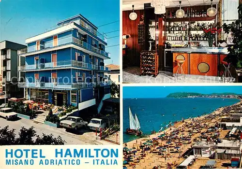 AK / Ansichtskarte Misano_Adriatico Hotel Hamilton Bar Strand Misano Adriatico