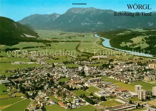 AK / Ansichtskarte Woergl_Tirol Fliegeraufnahme mit Rofangebirge Woergl Tirol