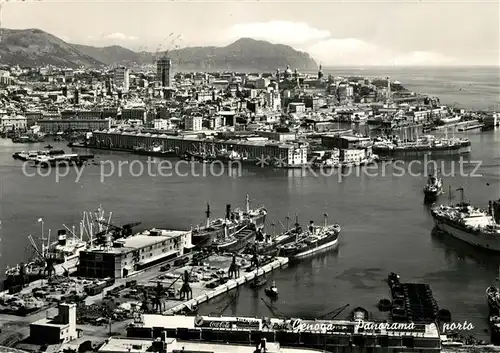 AK / Ansichtskarte Genova_Genua_Liguria Panorama e porto Genova_Genua_Liguria