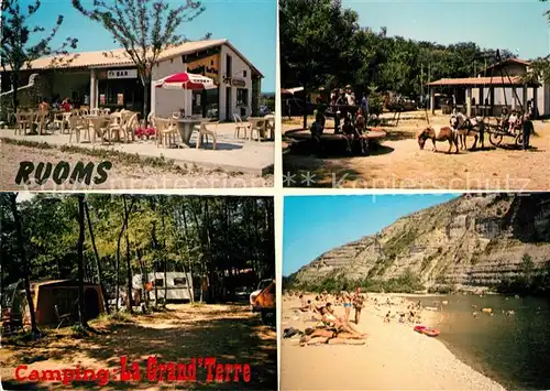 AK / Ansichtskarte Ruoms Camping Caravaning La Grand Terre Ambrage en bordure de lArdeche Alimentation Bar Ruoms