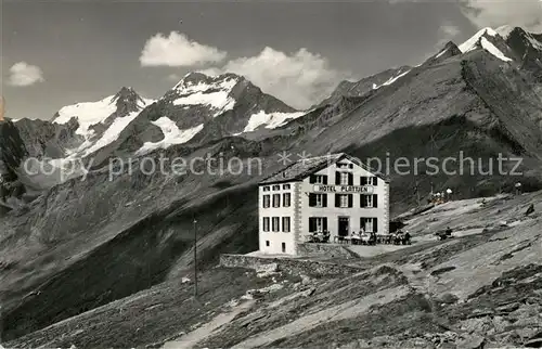 AK / Ansichtskarte Saas Fee Berghotel Plattjen mit Fletschhorn Lagginhorn Weissmies Saas Fee