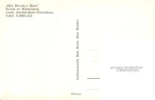 AK / Ansichtskarte Volendam Het Broeker Huis Broek in Waterland Volendam