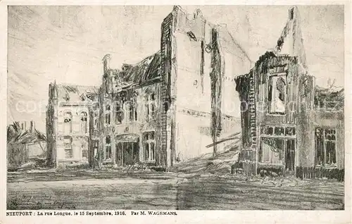 AK / Ansichtskarte Nieuport Ville La rue Longue le 15 Sept 1916 Nieuport Ville