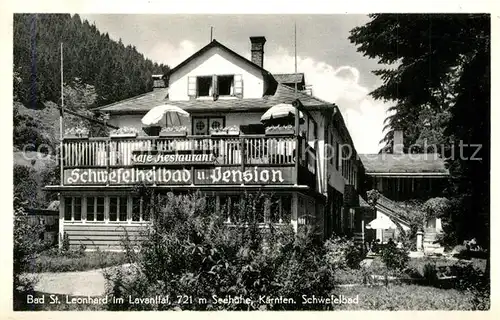 AK / Ansichtskarte Bad_St_Leonhard_Lavanttal Schwefelbad und Pension Bad_St_Leonhard_Lavanttal