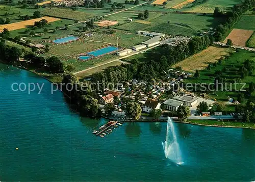 AK / Ansichtskarte Kreuzlingen_Bodensee Fliegeraufnahme mit Camping und Schwimmbad Kreuzlingen Bodensee