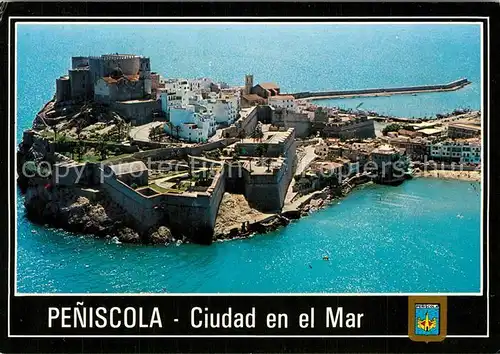 AK / Ansichtskarte Peniscola Ciudad en el Mar vista aerea Peniscola