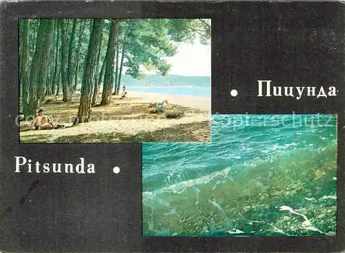 AK / Ansichtskarte Pitsunda_Pizunda Badestrand am Schwarzen Meer Pitsunda Pizunda