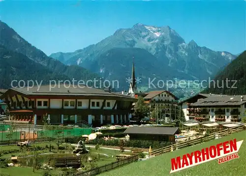 AK / Ansichtskarte Mayrhofen_Zillertal Europahaus Veranstaltungszentrum Blick zum Gruenberg Zillertaler Alpen Mayrhofen_Zillertal