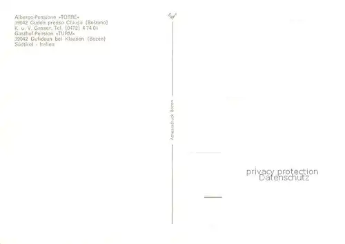 AK / Ansichtskarte Gudon_Gufidaun Albergo Pensione Torre 