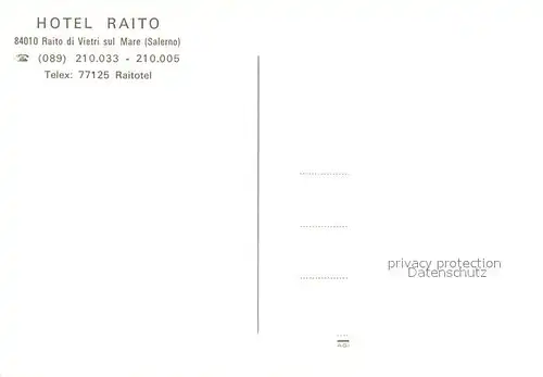 AK / Ansichtskarte Raito Hotel Raito Terrasse Meerblick 