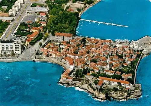 AK / Ansichtskarte Budva Altstadt Landzunge Fliegeraufnahme Budva