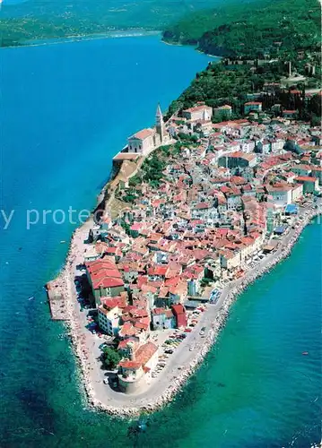 AK / Ansichtskarte Piran Altstadt Landzung Fliegeraufnahme Piran