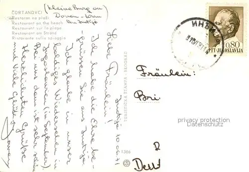 AK / Ansichtskarte Cortanovci Restaurant am Strand 