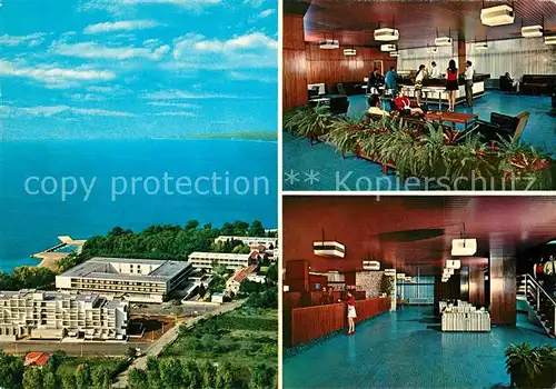 AK / Ansichtskarte Zadar_Zadra_Zara Hotel Barbara Foyer Rezeption Novi Park Fliegeraufnahme Zadar_Zadra_Zara